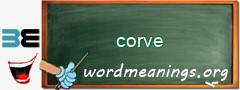 WordMeaning blackboard for corve